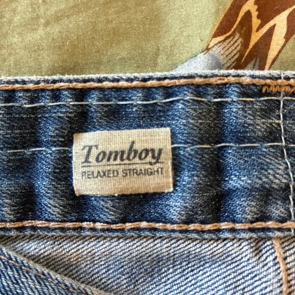 Adriano Goldschmied Jeans 24R blue destroyed made in USA TOMBOY relaxed straight - Picture 3 of 6